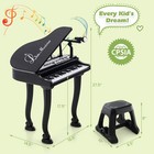 37 Keys Kids Piano Keyboard Toy Toddler Musical Instrument W  Stool   Microphone