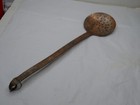 Antique Primitive Hand Made Copper Strainer W  Long Copper Handle To Hang 