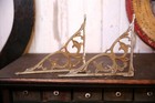 Vintage Cast Iron Wall Shelf Brackets Architectural Gothic Antique Set Pair