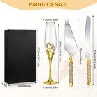 Zhehao Wedding Champagne Flutes   Cake Knife Server Set Toasting Glasses