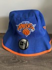 New Era New York Knicks Bucket Hat Blue Orange Nba Adult One Size Nwt