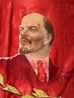 Ussr Soviet Lenin Banner     workers Of The World Unite     Double Sided  70    X 43   