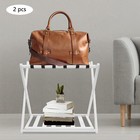 Luggage Rack 2 Pack White Folding Luggage Rack For Guest Room 35-40kg Load New