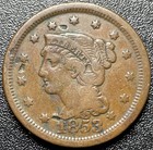 1853 Braided Hair Large Cent Better Early Copper U s  Coin Nice Detail