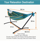 Heavy-duty Double Hammock With Steel Stand - 450 Lbs Capacity