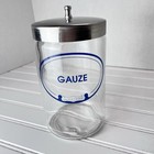Vtg  Grafco Gauze Glass Apothecary Jar - Blue Print - Medical Doctor -8    - 1960s
