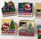 Outback Steakhouse Advertising Christmas Holiday Pins 1999-2010 Set Lot 10 Pin