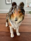 Vintage Standing Collie Dog Figurine  Ceramic  Japan  6 25    Tall  9    Wide  Nice 
