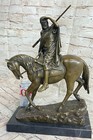 Signed Dark Patina Bronze Arabian Turkish Arabic Warrior Sculpture Statue Sale