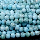 Natural Dominican Larimar Round 5mm 6mm 7mm 8mm 9mm 10mm Loose Beads  d444 