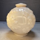 Antique Milk Glass Parlor Lamp Globe Shade Base Gone W  Wind Art Deco Victorian