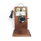 Antique Oak Wall Telephone Western Electric W Kellogg Receiver Interior Parts