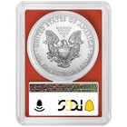 2021  1 Type 1 American Silver Eagle Pcgs Ms70 Fs Flag Label Red Frame