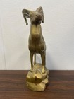 1970s Vintage Solid Brass Ram On A Rock Formation Figure