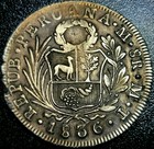 8 Reales 1836 Limae Tm Lima  allegory Liberta  Republic Peru Unc Grade Silver   