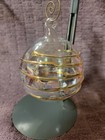 Vnt Gold Metallic Swirl Hand-blown Art Glass Ornament Ball Orb Shaped Hanging