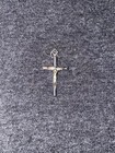 Antique Vintage Two Tone Sterling Silver 925 Cross Pendant Jewelry 