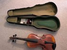 Antique Vintage Wood Violin And Case  For Parts Or Repair  As Is  No Returns  
