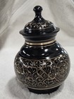 New Terrybear 2512b Black Cremation Pet Urn Brass 6 1 2  Tall 40 Cubic Inches