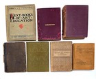 Lot Of 7 Antique Victorian Books 1873-1900 School Textbooks Literature Art Chemi