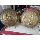 Vintage 13 5   Peerage England Bronze Relief Wall Plate Courting Scene- Set Of 2