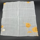 Nashaar Embroidered Yellow Linen Handkerchief Hankie Madeira Tulip Flower 14   