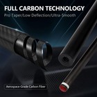 Oztwel Carbon Fiber Pool Cue Stick  12 4mm 8-layer Tip Black With Extension 