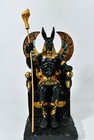 Unique Egyptian Anubis Statue On Throne Figurine Crafted In Egypt