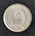 1971 Singapore 10 Cents Circulated Km  3