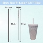 8 Inch Stainless Steel Straws Replacement For 8 Inch 6pcs Straight  Silver 