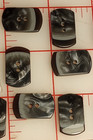 12 Large 2 Hole Vintage Buttons Pearlized Black Gray Rounded Rectangle 1  Italy