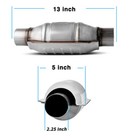 2pcs 2 25  Universal High Flow Performance Stainless Catalytic Converter 53005