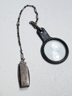 Vintage Antique Sterling Silver  Art  Deco  Magnifying Glass  With 7  Chain
