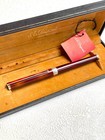Rare St Dupont Classic Amber China Laque Vermeil Fountain Pen 18k Gold Nib Vp248