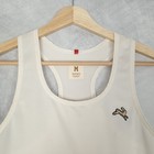 Tracksmith Running Tank Top Women   s Medium Cream Mesh Racerback Polyester Logo