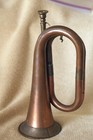 Vintage Copper And Brass Bugle With Removable Mouth Piece  Made In India Bugle