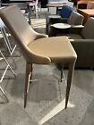 Lot Of 4 Bar Chairs   Stools In Brownish Leather Finish By Safavieh