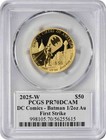 2025-w  50 Dc Comics - Batman 1 2 Oz Au Gold Coin Pr70dcam First Strike Pcgs