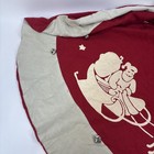 Vintage Merry Christmas Tree Skirt Santa Sleigh Reindeer Red White W bells 48   