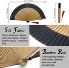 Folding Hand Fan For Women - Foldable Chinese Japanese Vintage Bamboo Silk Fan -