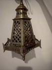 Vintage Brass  Plated Pierced Hanging Lantern