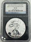 2012-s American Silver Eagle San Francisco Eagle Set Reverse Proof Ngc Pf70