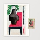 Brown Bottle Czechoslovakia Mid-century Matchbox Label - Vintage Art Print