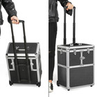 Pro Aluminum Rolling Makeup Case Salon Cosmetic Box Organizer Trolley Beauty Tra