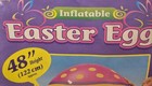 Vtg 48  Inflatable Easter Egg Decoration Indoor Outdoor Pink Tulips Yellow Dots