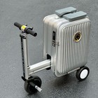 20  Electric Rideable Suitcase     Silver Scooter Luggage With 250w Motor   Tsa Lo
