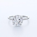 Side Stone Engagement Ring Halo 14k Gold 3 45 Ct Round Lab-grown Diamond F Si2