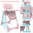 Sejoy Adjustable Seat Baby High Chair Infants Removable Tray Folding Convertible
