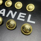 10 Chanel Buttons Cc Logo Round Gold Metal 20mm Vintage