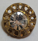 Vintage   Gold Tone Metal Buttons With Faux Diamond   Lot 13       Diameter